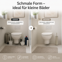 WC-Garnitur freistehend 9x39cm Beige Taupe Edelstahl