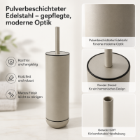 WC-Garnitur freistehend 9x39cm Beige Taupe Edelstahl