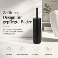 WC Garnitur Edelstahl schwarz 9x39cm Matt Black freistehend