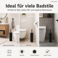 WC Garnitur Edelstahl schwarz 9x39cm Matt Black freistehend