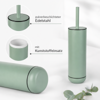 WC-Bürstenhalter 9x39cm Grün Mintgrün Edelstahl freistehend