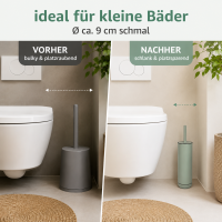 WC-Bürstenhalter 9x39cm Grün Mintgrün Edelstahl freistehend