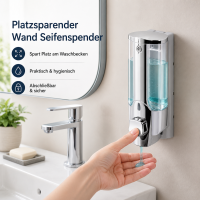 Nachfüllbarer Wand Seifenspender 380ml Silber silberfarben Bad