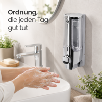 Nachfüllbarer Wand Seifenspender 380ml Silber silberfarben Bad