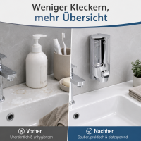 Nachfüllbarer Wand Seifenspender 380ml Silber silberfarben Bad