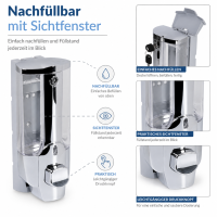 Nachfüllbarer Wand Seifenspender 380ml Silber silberfarben Bad