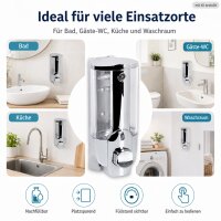 Nachfüllbarer Wand Seifenspender 380ml Silber silberfarben Bad