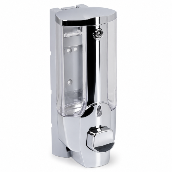 Nachfüllbarer Wand Seifenspender 380ml Silber silberfarben Bad