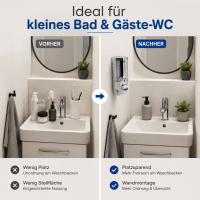 Nachfüllbarer Wand Seifenspender 380ml Silber silberfarben Bad