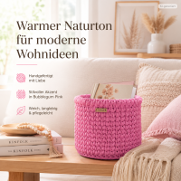 Makramee Kordel 5mm 50m Pink - Bobbiny Bubblegum Pink Baumwolle