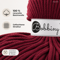 Baumwollkordel 5mm 50m Rot - Red Velvet Kordelgarn für Taschen