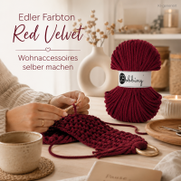 Baumwollkordel 5mm 50m Rot - Red Velvet Kordelgarn für Taschen