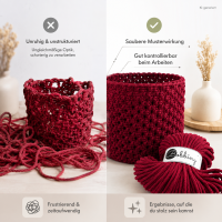 Baumwollkordel 5mm 50m Rot - Red Velvet Kordelgarn für Taschen
