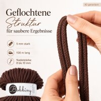 Makramee Kordel 5mm 100m Braun - Flechtkordel Chocolate Brown