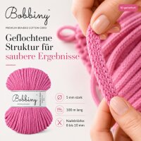 Baumwollkordel 5mm 100m Rosa - Bubblegum Pink für Körbe und Taschen