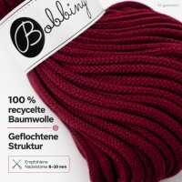 Baumwollkordel 5mm 100m Rot - Red Velvet Makramee Kordel geflochten