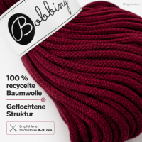 Baumwollkordel 5mm 100m Rot - Red Velvet Makramee Kordel geflochten