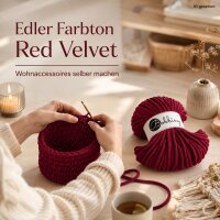 Baumwollkordel 5mm 100m Rot - Red Velvet Makramee Kordel geflochten