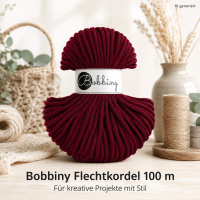 Baumwollkordel 5mm 100m Rot - Red Velvet Makramee Kordel geflochten