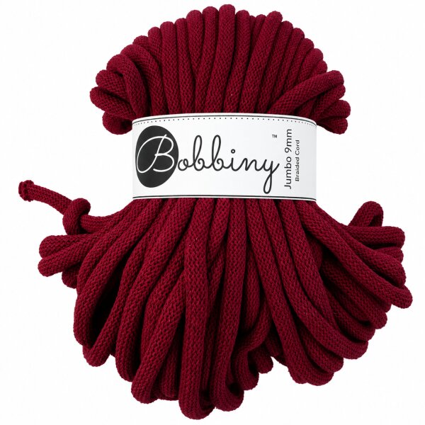 Bobbiny Baumwollkordel - Flechtkordel 9 mm - 30 m Red Velvet