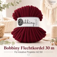 Bobbiny Baumwollkordel - Flechtkordel 9 mm - 30 m Red Velvet