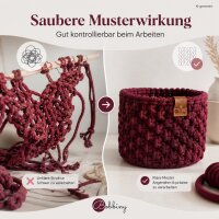 Makramee Garn 9mm 30m Rot - Flechtkordel Red Velvet Baumwolle