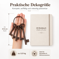 Deko Schlüsselset 21,5cm Braun Rost Gusseisen Antik für Wand und Flur