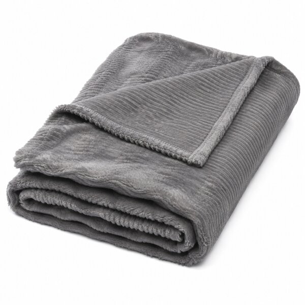 Kuscheldecke 150x200 Grau - Mittelgrau Double Face Wohndecke