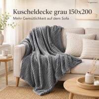 Kuscheldecke 150x200 Grau - Mittelgrau Double Face Wohndecke
