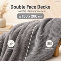 Kuscheldecke 150x200 Grau - Mittelgrau Double Face Wohndecke