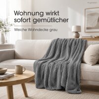 Kuscheldecke 150x200 Grau - Mittelgrau Double Face Wohndecke