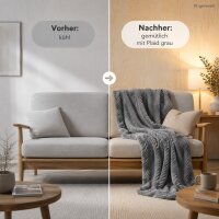 Kuscheldecke 150x200 Grau - Mittelgrau Double Face Wohndecke