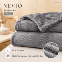 Kuscheldecke 150x200 Grau - Mittelgrau Double Face Wohndecke