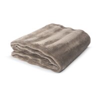 Kuscheldecke 150x200 Grau Taupe - Fleecedecke Fellimitat...