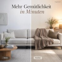 Kuscheldecke 150x200 Grau Taupe - Fleecedecke Fellimitat Sofa