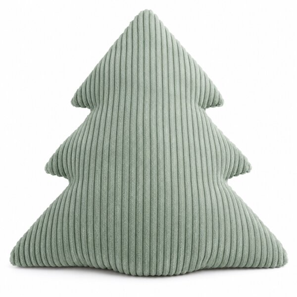 Tannenbaum Kissen 50x50 Grün Salbeigrün - Cord Kissen Weihnachten