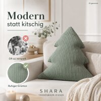 Tannenbaum Kissen 50x50 Grün Salbeigrün - Cord Kissen Weihnachten