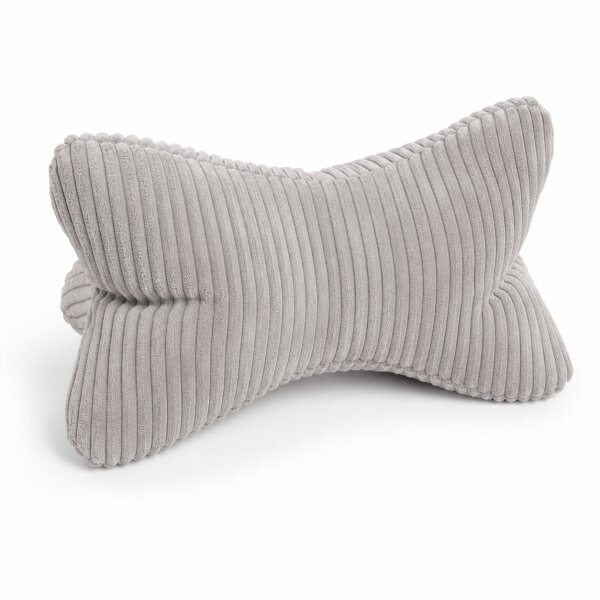 Lesekissen 42x22cm Grau - Leseknochen Cordoptik für Nackenstütze