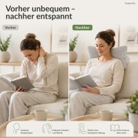 Lesekissen 42x22cm Grau - Leseknochen Cordoptik für Nackenstütze