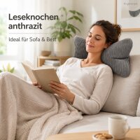 Leseknochen anthrazit 42x22cm Grau - Flauschcord Nackenkissen