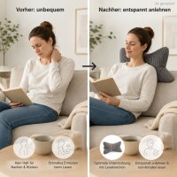 Leseknochen anthrazit 42x22cm Grau - Flauschcord Nackenkissen