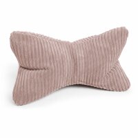Leseknochen rosa 42x22cm Rose Nackenstützkissen in Cordoptik