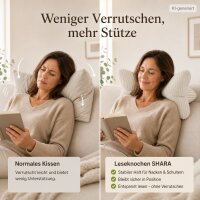 Leseknochen Kissen 42x22cm Beige Creme Flauschcord zum Anlehnen