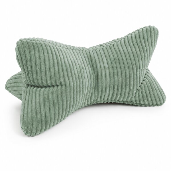 Lesekissen Bett 42x22cm Grün Salbei - Leseknochen Kissen Cordoptik