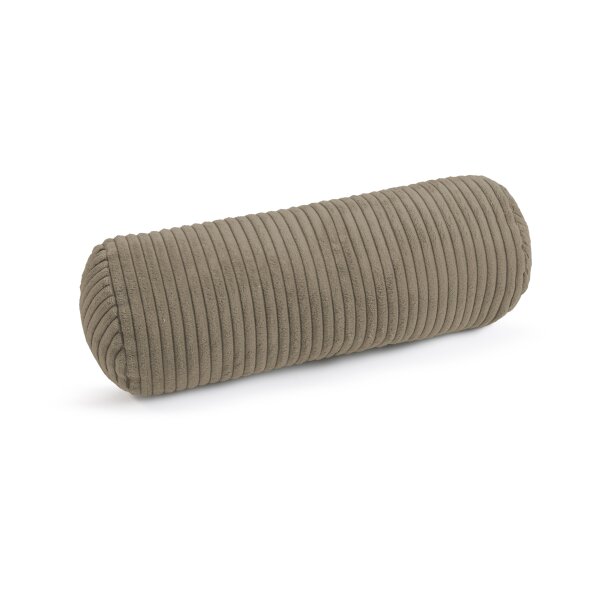 Nackenrolle 15x40cm Grau Taupe - zylindrisches Cordkissen für Sofa