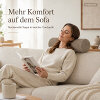 Nackenrolle 15x40cm Grau Taupe - zylindrisches Cordkissen für Sofa