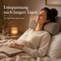 Nackenrolle 15x40cm Grau Taupe - zylindrisches Cordkissen für Sofa