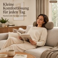 Nackenrolle 15x40cm Grau Taupe - zylindrisches Cordkissen für Sofa