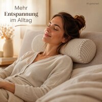 Nackenrolle 15x40cm Beige Creme Zierrolle Cordoptik für Bett Sofa