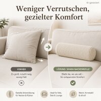 Nackenrolle 15x40cm Beige Creme Zierrolle Cordoptik für Bett Sofa
